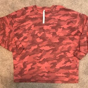 Lululemon oversized pink camo Brier Rose sweatshirt size 12